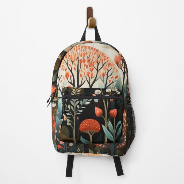 Item preview, Folk Art Deer in Floral Forest designed and sold by Neika Shimm Designs.