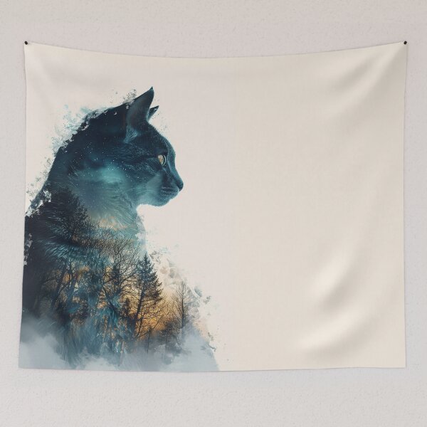 Item preview, Night Cat Double Exposure designed and sold by Ewa Miller.