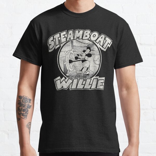 Men's Clean Steamboat Willie Fishing Short Sleeve Tee