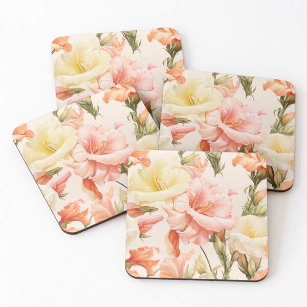 Item preview, Gladiolus Tile 07: Rainbow Trumpets Soaring on Blazing Vibrant Spears of Floral Fire designed and sold by TheBrainArt.