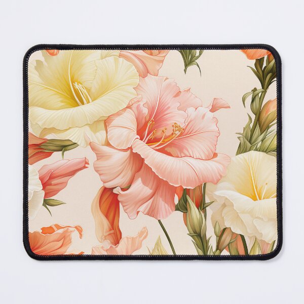 Item preview, Gladiolus Tile 07: Rainbow Trumpets Soaring on Blazing Vibrant Spears of Floral Fire designed and sold by TheBrainArt.