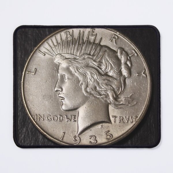 Item preview, 1935 S Silver Peace Dollar Choice AU Cleaned Marks designed and sold by coinsxcrochet.