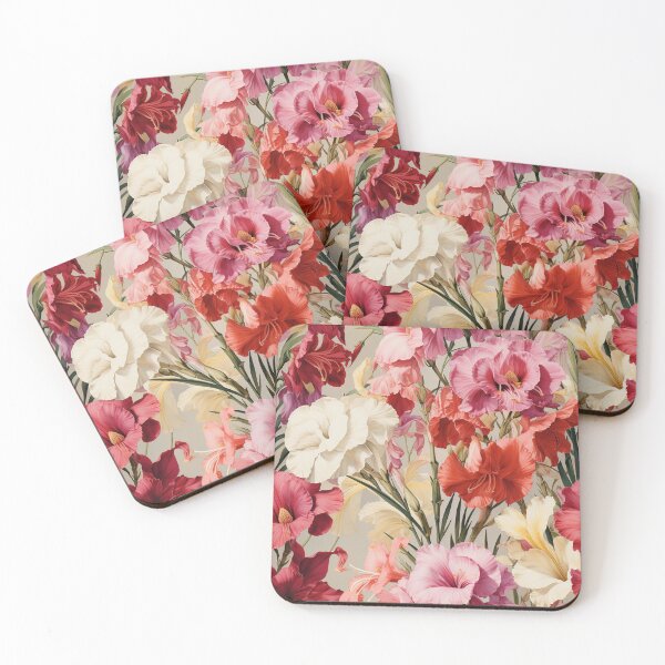 Item preview, Gladiolus Tile 08: Rainbow Trumpets Soaring on Blazing Vibrant Spears of Floral Fire designed and sold by TheBrainArt.