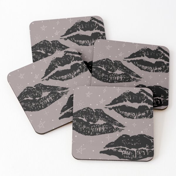 Item preview, Black Lipstick Print pattern gothic  designed and sold by SpunkyBlaze.