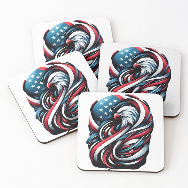 Item preview, US flag with eagle blend abstract art designed and sold by Red, White & Blue Glory.