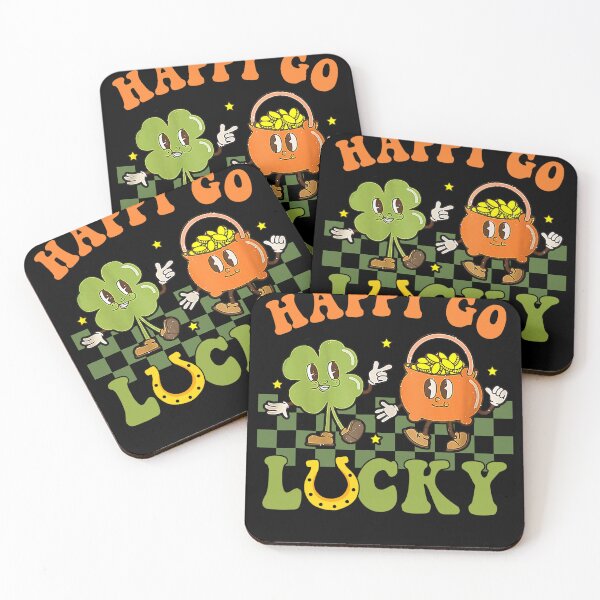 Item preview, Happy Go Lucky St Patrick's Day Retro Groovy Shamrock Irish designed and sold by BalladOfZeus.