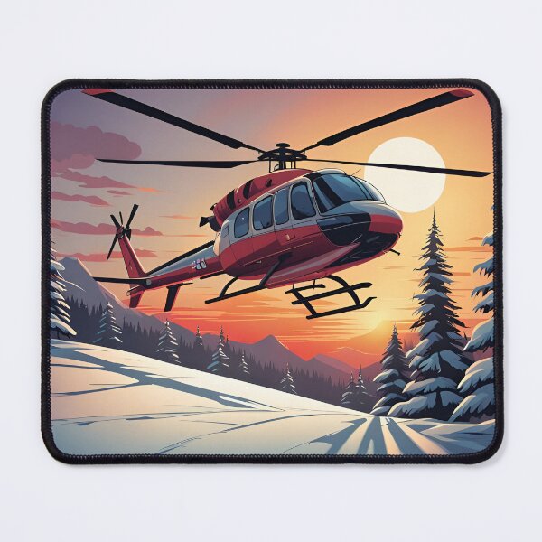 Item preview, Winter Sunset Helicopter Flight | Nature's White Landscape designed and sold by simaso.