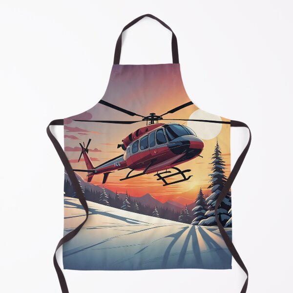 Item preview, Winter Sunset Helicopter Flight | Nature's White Landscape designed and sold by simaso.