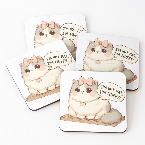 Item preview, Cute Aesthetic Cat - I'm Not Fat, I'm Fluffy! designed and sold by revsdesign.