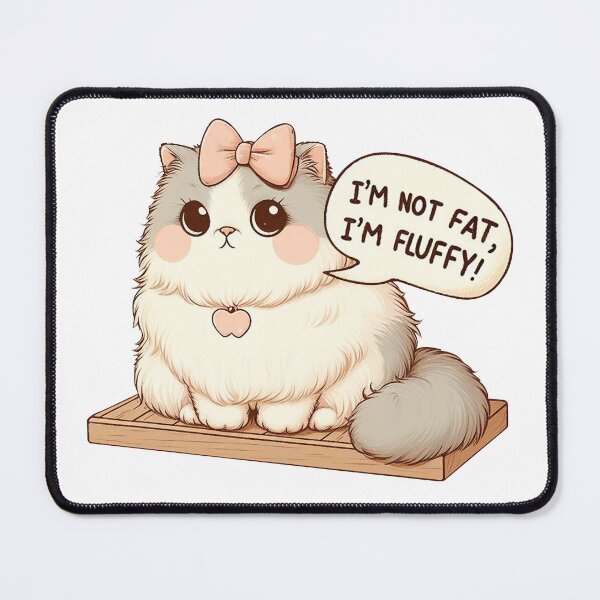 Item preview, Cute Aesthetic Cat - I'm Not Fat, I'm Fluffy! designed and sold by revsdesign.