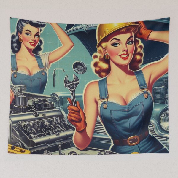 Item preview, Retro Mechanic Girls designed and sold by PulpVintage.