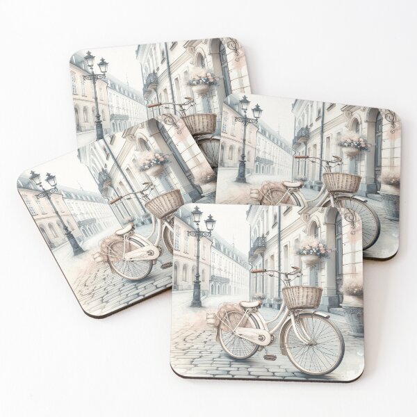 Item preview, Old Town European Bicycle Printable Artwork designed and sold by glowarya.