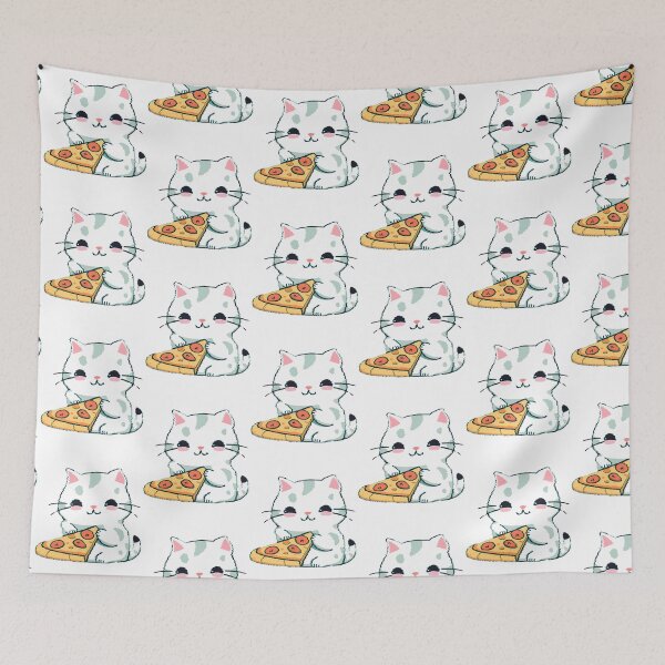 Item preview, Retro Pixel Cat eating Pizza designed and sold by matdiazl.