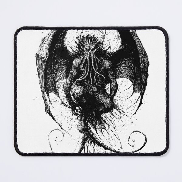 Item preview, Lovecraft Demon Sketch in black ink designed and sold by LastHighwayTees.