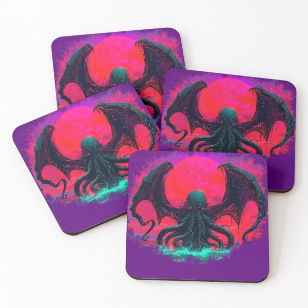 Item preview, Vaporwave Cthulhu Rising from the 80s designed and sold by LastHighwayTees.