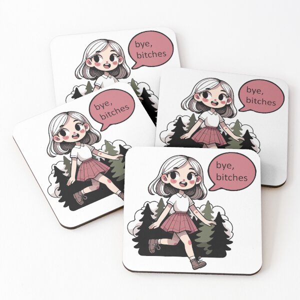 Item preview, Anime Style Girl Skipping & Smiling - Bye Bitches designed and sold by LexicalLegend.