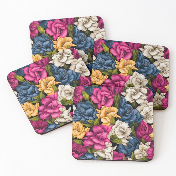 Item preview, Gladiolus Tile 14: Rainbow Trumpets Soaring on Blazing Vibrant Spears of Floral Fire designed and sold by TheBrainArt.