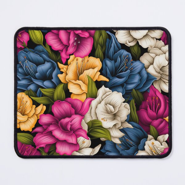 Item preview, Gladiolus Tile 14: Rainbow Trumpets Soaring on Blazing Vibrant Spears of Floral Fire designed and sold by TheBrainArt.