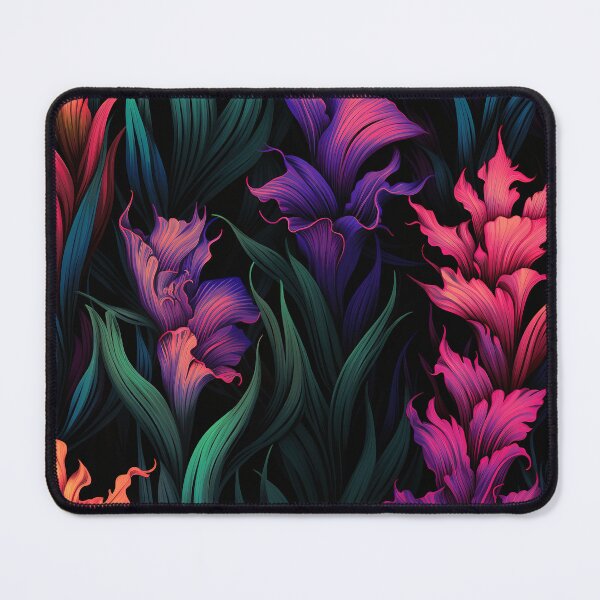 Item preview, Gladiolus Tile 16: Rainbow Trumpets Soaring on Blazing Vibrant Spears of Floral Fire designed and sold by TheBrainArt.
