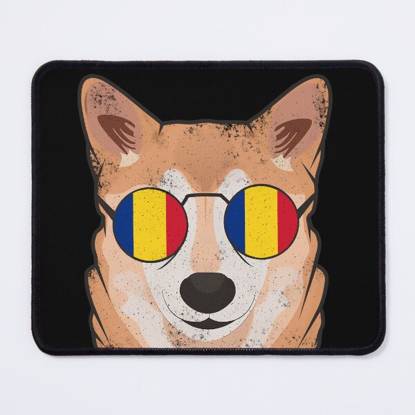 Item preview, Vintage Patriotic Shiba Inu Romanian Flag designed and sold by feether-store.