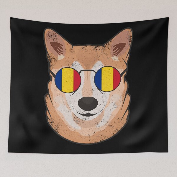 Item preview, Vintage Patriotic Shiba Inu Romanian Flag designed and sold by feether-store.