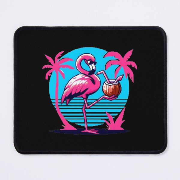 Item preview, Pink Flamingo Vaporwave Coconut Cocktail designed and sold by DakaPixelArt.