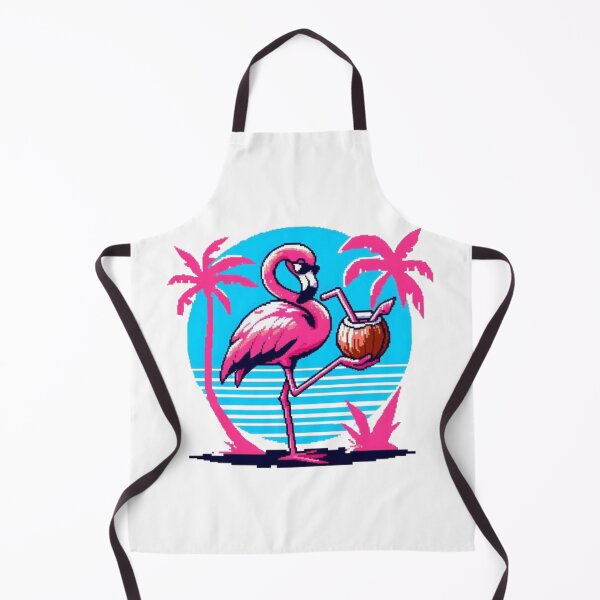 Item preview, Pink Flamingo Vaporwave Coconut Cocktail designed and sold by DakaPixelArt.