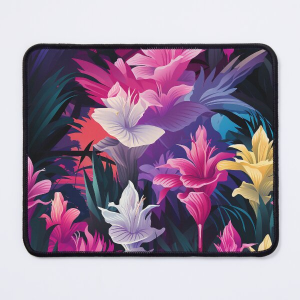 Item preview, Gladiolus Tile 22: Rainbow Trumpets Soaring on Blazing Vibrant Spears of Floral Fire designed and sold by TheBrainArt.