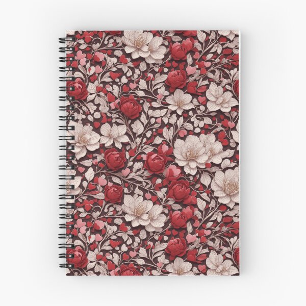 Item preview, White and Red Valentines Floral Seamless Pattern  designed and sold by PaxtonProjects.
