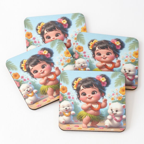 Item preview, Adorable Hula Kid and Puppies designed and sold by Witsprings.