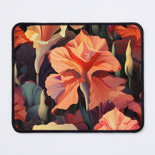 Item preview, Gladiolus Tile 24: Rainbow Trumpets Soaring on Blazing Vibrant Spears of Floral Fire designed and sold by TheBrainArt.