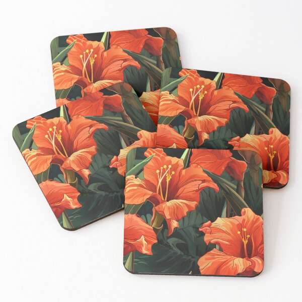 Item preview, Gladiolus Tile 27: Rainbow Trumpets Soaring on Blazing Vibrant Spears of Floral Fire designed and sold by TheBrainArt.