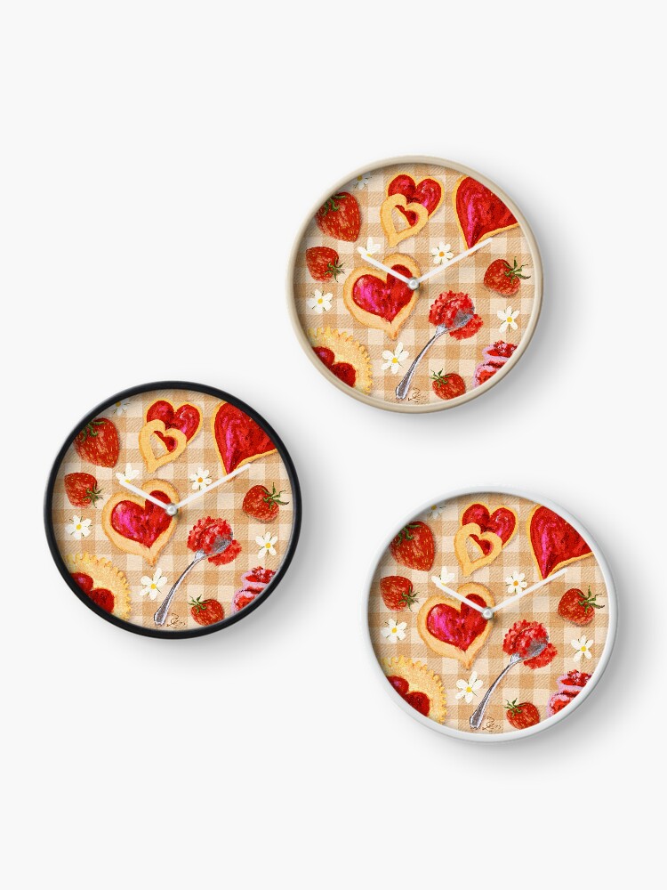 Thumbnail 3 of 4, Clock, Linzer Cookies are My Jam designed and sold by LillyUndercroft.