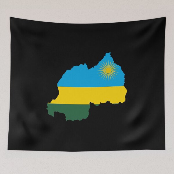 Item preview, Flag Map of Rwanda designed and sold by feether-store.
