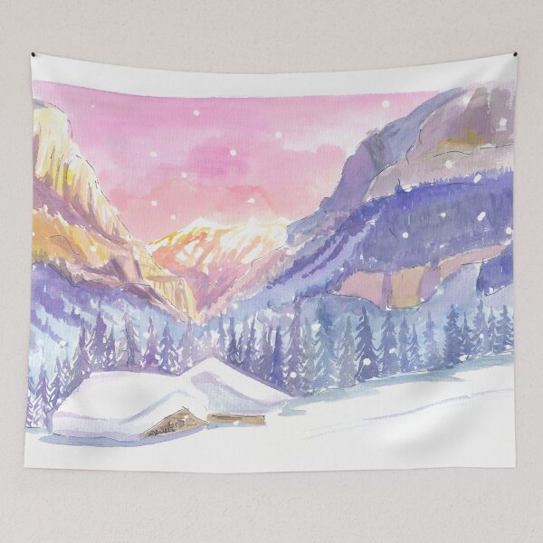 Item preview, Grindelwald Switzerland Romantic Mountain Hut in Winter Snow designed and sold by artshop77.