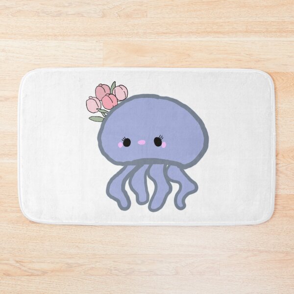 Item preview, Cute blue jelly fish with flowers  designed and sold by vanvanxoxo.