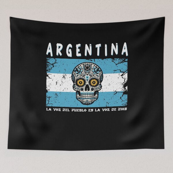 Item preview, Sugar Skull Buenos Aires Argentina Distressed Flag designed and sold by SambaStyles.