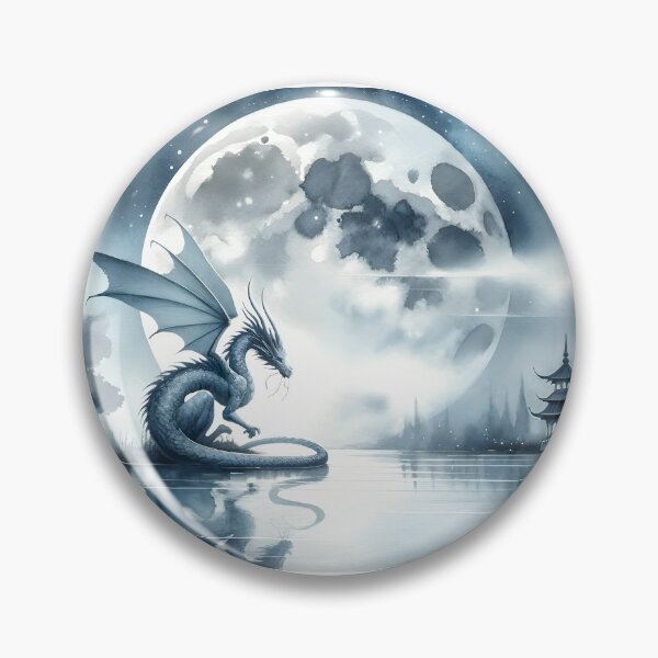 Item preview, Tranquil Dragon Over Moonlit Lake designed and sold by KNAA.