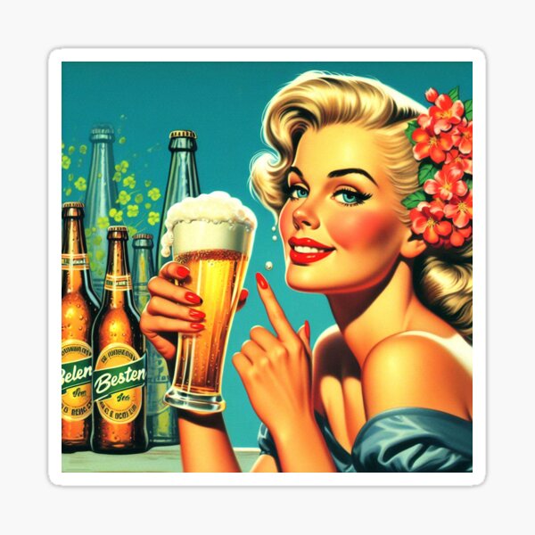 Sticker pour frigo bière vintage - TenStickers