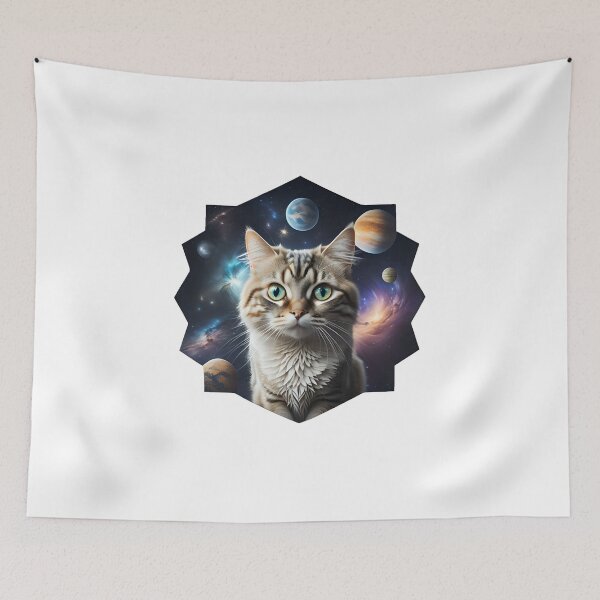 Item preview, Celestial Cat with Planets designed and sold by Qlutique.