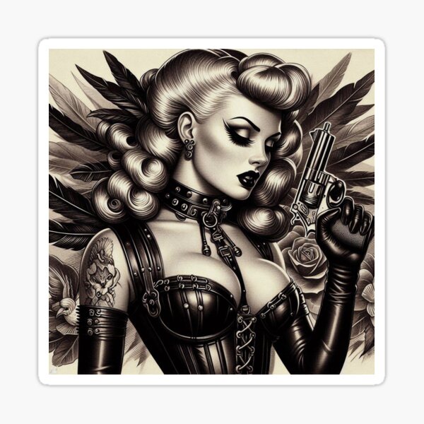 Item preview, Vintage Goth Girl designed and sold by PulpVintage.
