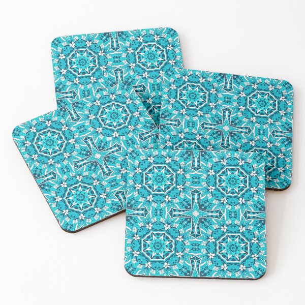 Item preview, Flower motif in blue designed and sold by CushyNest.