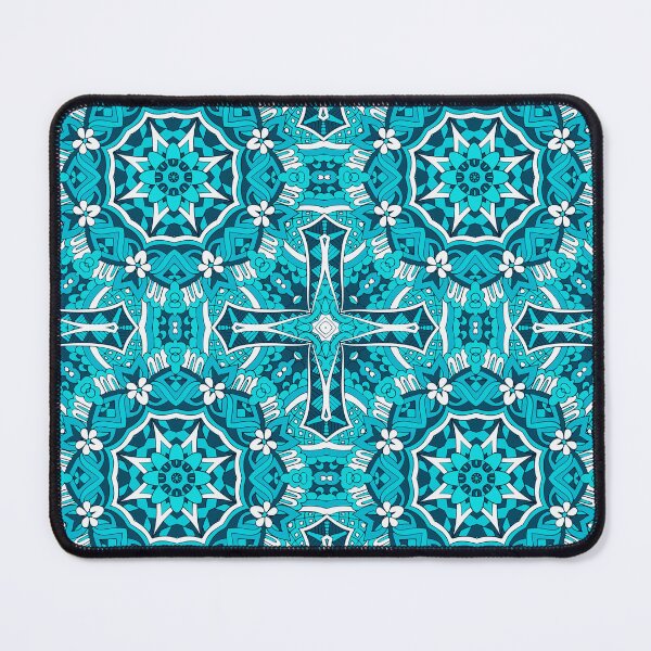 Item preview, Flower motif in blue designed and sold by CushyNest.