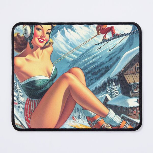 Item preview, Vintage Ski Pin-Up designed and sold by PulpVintage.