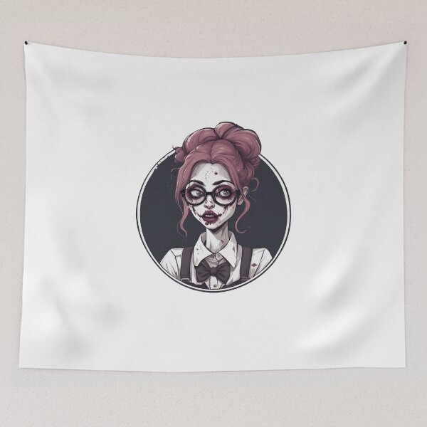 Item preview, red head nerdy zombie girl designed and sold by DarkHues.