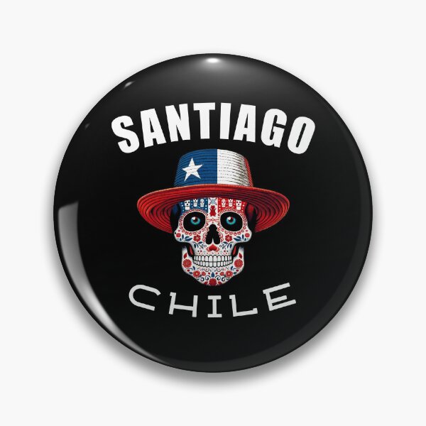 Item preview, Santiago Chile Neon Sugar Skull Chilean Flag Style Graphic designed and sold by SambaStyles.