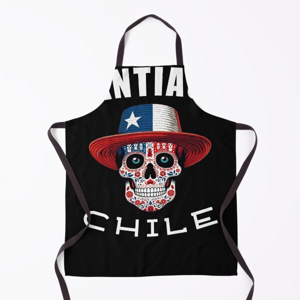 Item preview, Santiago Chile Neon Sugar Skull Chilean Flag Style Graphic designed and sold by SambaStyles.