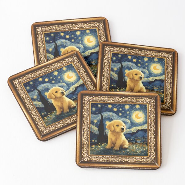 Item preview, Van gogh Starry Night Golden Retriever designed and sold by Vangoholic.