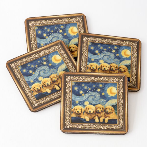 Item preview, Van gogh Starry Night Golden Retriever designed and sold by Vangoholic.