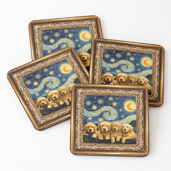Item preview, Van gogh Starry Night Golden Retriever designed and sold by Vangoholic.